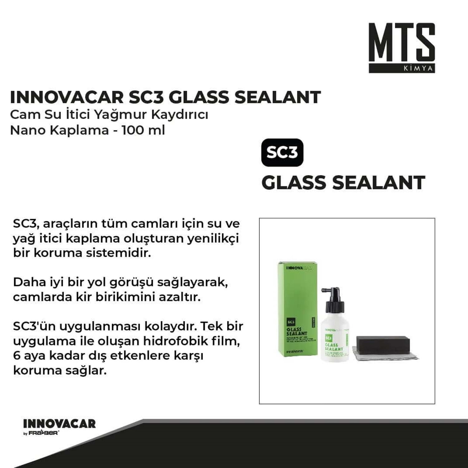 INNOVACAR%20SC3%20GLASS%20SEALANT%20Cam%20Su%20İtici%20Yağmur%20Kaydırıcı%20Nano%20Kaplama%20-%20100%20ml